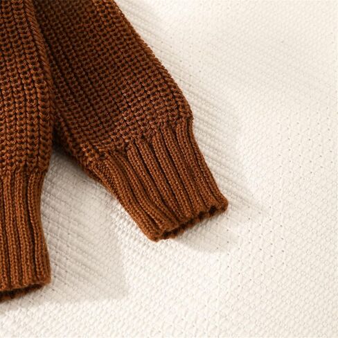 PATPAT Baby Girls Boys Sweater Infant Toddler Knitted Pullover Top Warm Solid Long Sleeve Clothes in Saudi Arabia