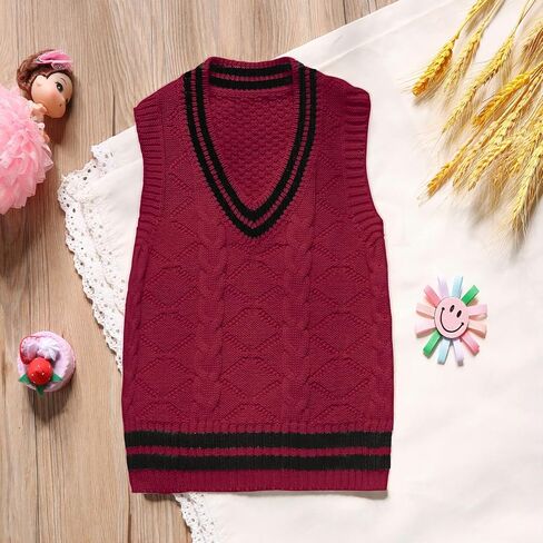 MSTOZE Baby Boy Girls Knit Sweater Vest Uniform Pullover Top Pure Color Cotton Spring Autumn Toddler in Saudi Arabia