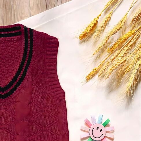 MSTOZE Baby Boy Girls Knit Sweater Vest Uniform Pullover Top Pure Color Cotton Spring Autumn Toddler in Saudi Arabia