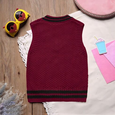 MSTOZE Baby Boy Girls Knit Sweater Vest Uniform Pullover Top Pure Color Cotton Spring Autumn Toddler in Saudi Arabia