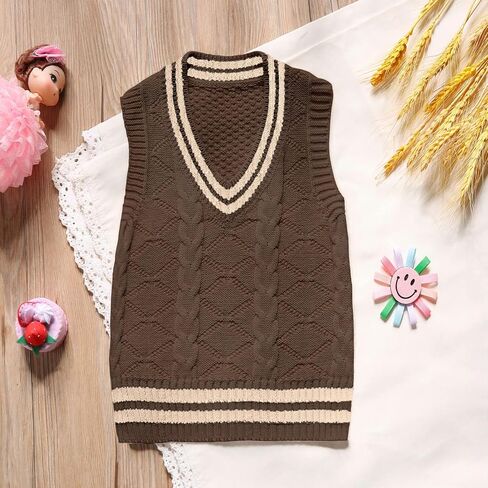 MSTOZE Baby Boy Girls Knit Sweater Vest Uniform Pullover Top Pure Color Cotton Spring Autumn Toddler in Saudi Arabia