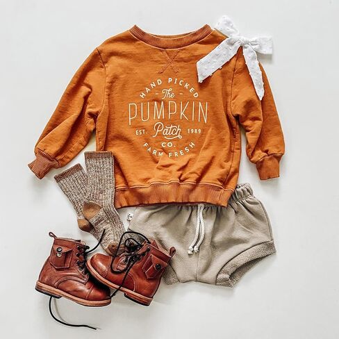 Ayalinggo Toddler Infant Baby Girl Boy Halloween Outfit Pumpkin Sweatshirt Oversized Onesie Bubble Romper Sweater Clothes in Saudi Arabia
