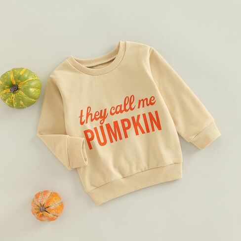 Ayalinggo Toddler Infant Baby Girl Boy Halloween Outfit Pumpkin Sweatshirt Oversized Onesie Bubble Romper Sweater Clothes in Saudi Arabia