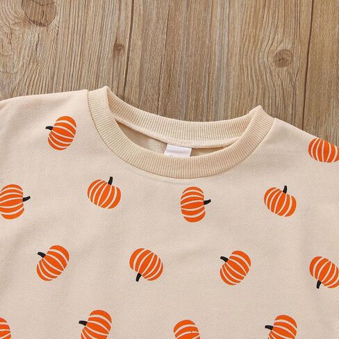 Ayalinggo Toddler Infant Baby Girl Boy Halloween Outfit Pumpkin Sweatshirt Oversized Onesie Bubble Romper Sweater Clothes in Kuwait