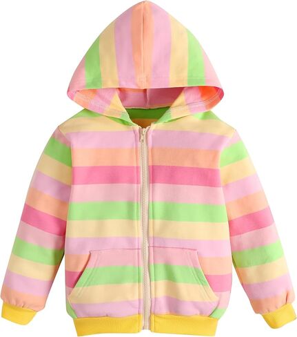 Little Hand Girls and Toddlers' Pullover Hoodies Sweatshirt Kids Cotton Zip-up Hooded Jacket for 2-7T in Saudi Arabia