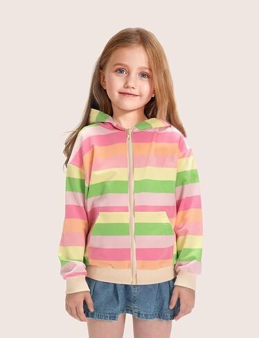 Little Hand Girls and Toddlers' Pullover Hoodies Sweatshirt Kids Cotton Zip-up Hooded Jacket for 2-7T in Saudi Arabia