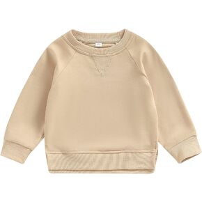 DNOMAID YZARC طفل رضيع فتاة الصلبة القطن البلوز البلوز Crewneck كم طويل قمم تي شيرت ملابس ربيع الخريف