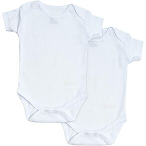 Feathers Baby Solid White 100% Cotton Super Soft Onesie Undershirts 2-Pack