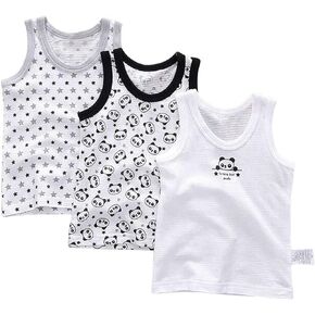 POBIDOBY Toddler Boys' 3 Pack Tank Tops 100% Cotton Sleeveless Undershirts