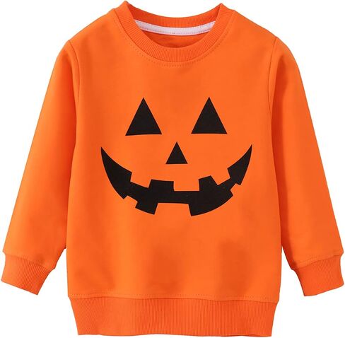 Mrocioa Boys Girls Pumpkin Face Sweatshirt Long SLeeve Kids Halloween Toddler Tops for 2-7T in Saudi Arabia