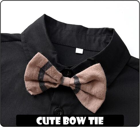 IBOBOOM Infant Baby Boys Clothes Suits Outfits Newborn Formal Dress Sets Black in Saudi Arabia