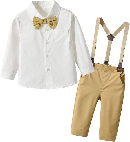 IBOBOOM Infant Baby Boys Clothes Suits Outfits Newborn Formal Dress Sets Black in Saudi Arabia