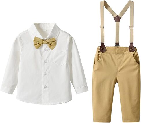 IBOBOOM Infant Baby Boys Clothes Suits Outfits Newborn Formal Dress Sets Black in Saudi Arabia