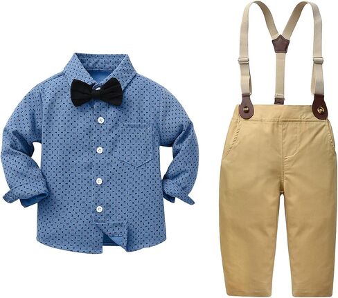 IBOBOOM Infant Baby Boys Clothes Suits Outfits Newborn Formal Dress Sets Black in Saudi Arabia