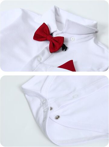 A&J DESIGN Baby Boys Suits Infant Gentleman Formal Wedding Suspenders Outfit with Bowtie in Saudi Arabia