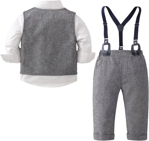 Tiepant Boys 3-Piece Vest Suits Long Sleeve Gentleman Outfits Set for Toddler in Saudi Arabia