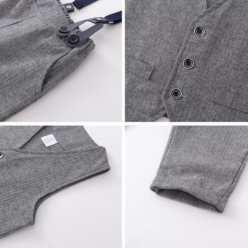 Tiepant Boys 3-Piece Vest Suits Long Sleeve Gentleman Outfits Set for Toddler in Saudi Arabia
