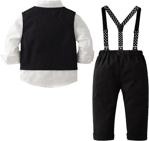 Tiepant Boys 3-Piece Vest Suits Long Sleeve Gentleman Outfits Set for Toddler in Saudi Arabia