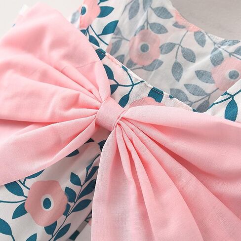 IBTOM CASTLE Baby Girls Party Summer Tutu Dresses Backless Bowknot Flower w/Straw Hat Princess Party Sundress in Saudi Arabia