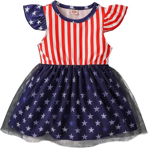 RETSUGO Little Girls A-Line Dress Cute Unicorn Rainbow Pattern Short Sleeve Casual Toddler Girl Dresses for Party 1-8 Years in Saudi Arabia