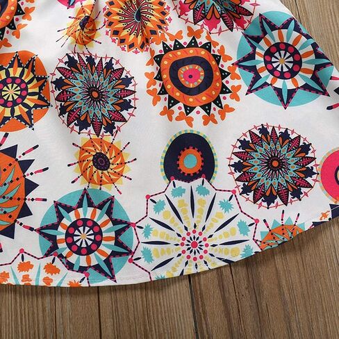 Toddler Girl Dress Bohemia Button Lace Sleeveless Sunflower Floral Princess Toddler Girl Clothes in Saudi Arabia