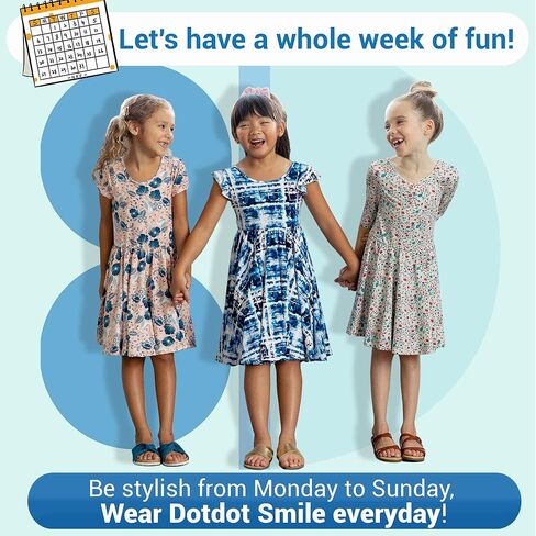 فستان DOTDOT SMILE Twirl - فستان بناتي للأطفال الصغار/الرضع فساتين ملابس للأطفال ملابس لعب بأكمام قصيرة in Kuwait