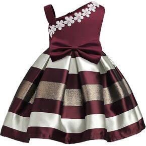 2T-9T Off Shoulder Flower Girls Dress Pageant Party Floral Formal Dresses