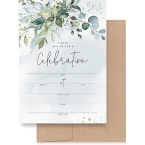 Bliss Collections All Occasion Invitations with Envelopes, Watercolor, Cards for Your Wedding, Reception, Bridal Shower, Engagement, Birthday Party and Special Event, 5"x7" (25 Invitations and Envelopes)