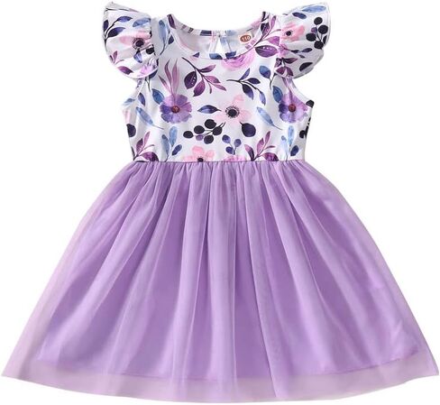 Toddler Baby Girls Tutu Dresses Ruffle Sleeveless Floral Princess Dress Summer Clothes Outfits in Kuwait