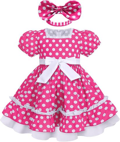 Polka Dot Dress for Girl Special Occasion Toddler Retro 1950s Vintage Classic Dresses Swing Rockabilly Tea Party Dress in Kuwait