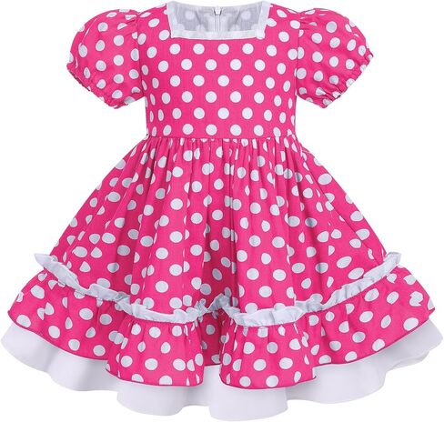 Polka Dot Dress for Girl Special Occasion Toddler Retro 1950s Vintage Classic Dresses Swing Rockabilly Tea Party Dress in Kuwait