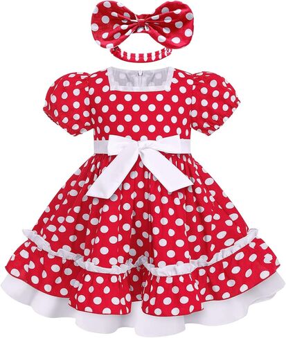 Polka Dot Dress for Girl Special Occasion Toddler Retro 1950s Vintage Classic Dresses Swing Rockabilly Tea Party Dress in Kuwait