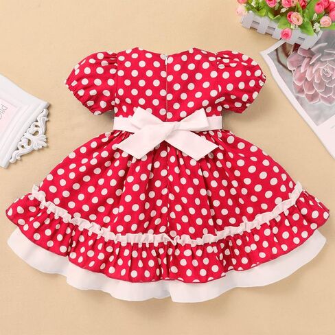 Polka Dot Dress for Girl Special Occasion Toddler Retro 1950s Vintage Classic Dresses Swing Rockabilly Tea Party Dress in Kuwait