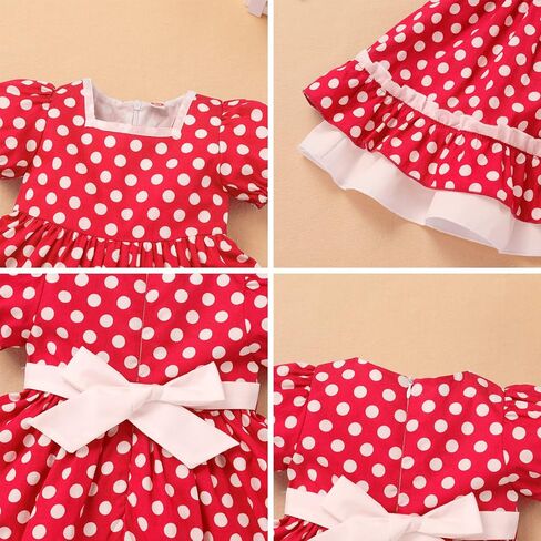Polka Dot Dress for Girl Special Occasion Toddler Retro 1950s Vintage Classic Dresses Swing Rockabilly Tea Party Dress in Kuwait
