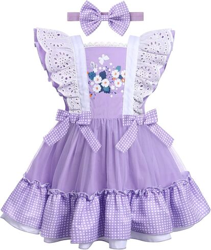 Polka Dot Dress for Girl Special Occasion Toddler Retro 1950s Vintage Classic Dresses Swing Rockabilly Tea Party Dress in Kuwait