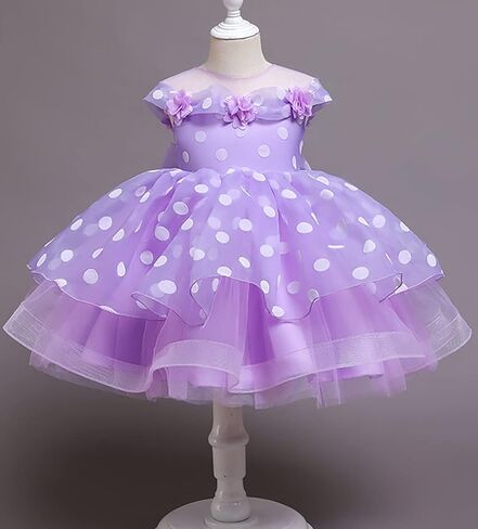 0-24 Months Baby Flower Girl Dress Kids Ruffles Lace Party Wedding Dresses in Kuwait