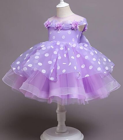0-24 Months Baby Flower Girl Dress Kids Ruffles Lace Party Wedding Dresses in Kuwait