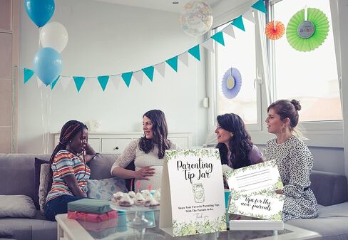 Advice for New Parents, Parenting Advice Card, Baby Shower Party, Tips for the Parents To Be，Includes a 5x7 Standing Sign and 25 4x6 Advice Cards(JYC042) in Saudi Arabia