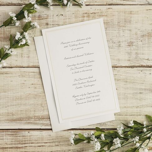 Simplicity Black and White Scroll Wedding Invitation Kit, 25pc, 6'' W x 6'' H - in Saudi Arabia