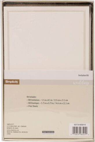 Simplicity Black and White Scroll Wedding Invitation Kit, 25pc, 6'' W x 6'' H - in Saudi Arabia
