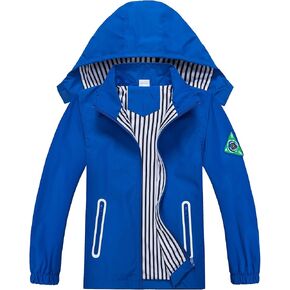 IjnUhb Waterproof Hooded Jacket for Boys Girls,Kids Raincoats Outdoor Windbreaker Dinosaur Rain Jacket