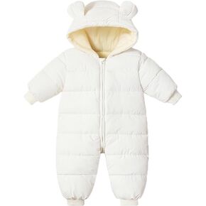 Ilyboz Infant Toddler Snowsuit Cute Baby Bear Suit Newborn Winter Coat Warm Hooded Jumpsuit for Boys Girls
