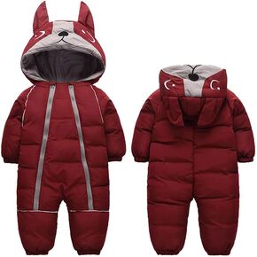 ALLAIBB Toddler Baby Boy Girl Winter Snowsuit Coat Thick Outwear Warm Hood Snow Suit Jumpsuit