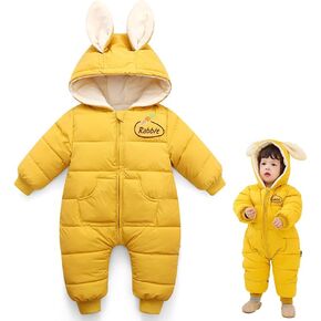 XIFAMNIY Baby Boys and Grils Winter Snowsuit Coat Outwear Hooded Footie Bear Snow suits 0-24M…
