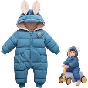 XIFAMNIY Baby Boys and Grils معطف شتوي للثلج ملابس خارجية بقلنسوة وربطة قدم على شكل دب بدلات ثلج 0-24 شهرًا... in Kuwait