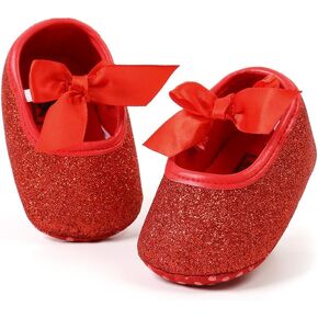 حذاء Antheron للفتيات الصغيرات Mary Jane Flats بنعل ناعم بدون كعب للرضع مزين بالورود اللامعة للأطفال الصغار in Kuwait