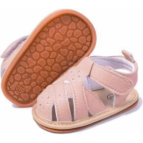 Meckior Baby Toddler Infant Girls PU Leather Soft Open Toe Summer Sandals Flower Princess Flat Shoes