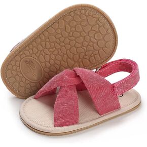 SENIURIS Baby Unisex Girls Boys Sandals Premium Rubber Sole Toddler Ondoor Slippers Cute Open-Toe Comfort Infant Princess Summer Dress Shoes