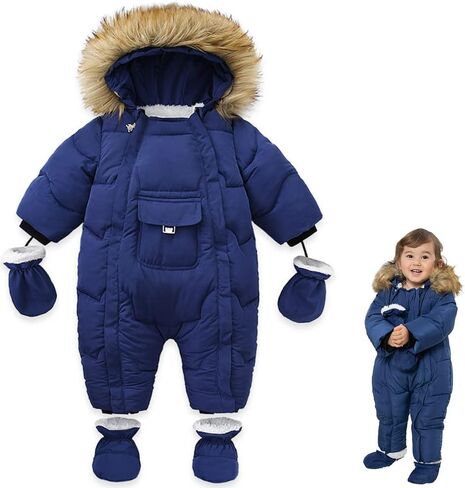 UVIPC Baby Toddler Winter Thick Coat Snowsuit Snow wear Romper Footie Outwear with Hooded in Saudi Arabia