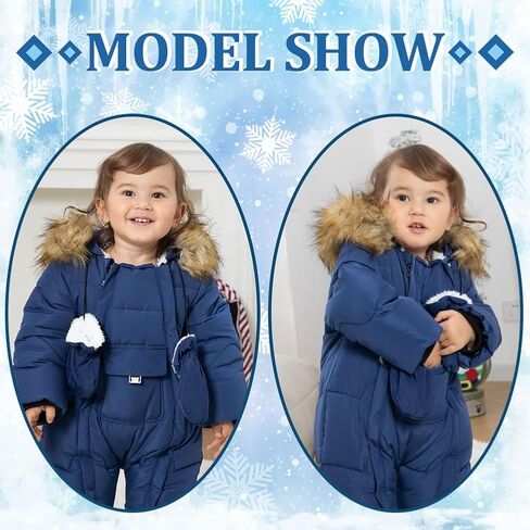 UVIPC Baby Toddler Winter Thick Coat Snowsuit Snow wear Romper Footie Outwear with Hooded in Saudi Arabia